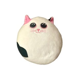 Ty Squish-A-Boo Muffin the Cat Plush | White Pink Black | Beanie Boo